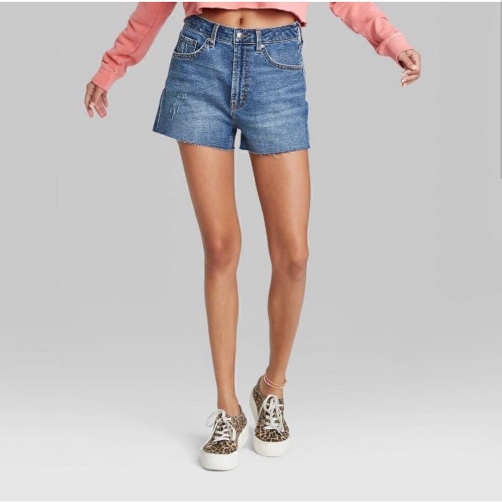 Wild Fable Blue Jean Mom Shorts High Rise Size 18
